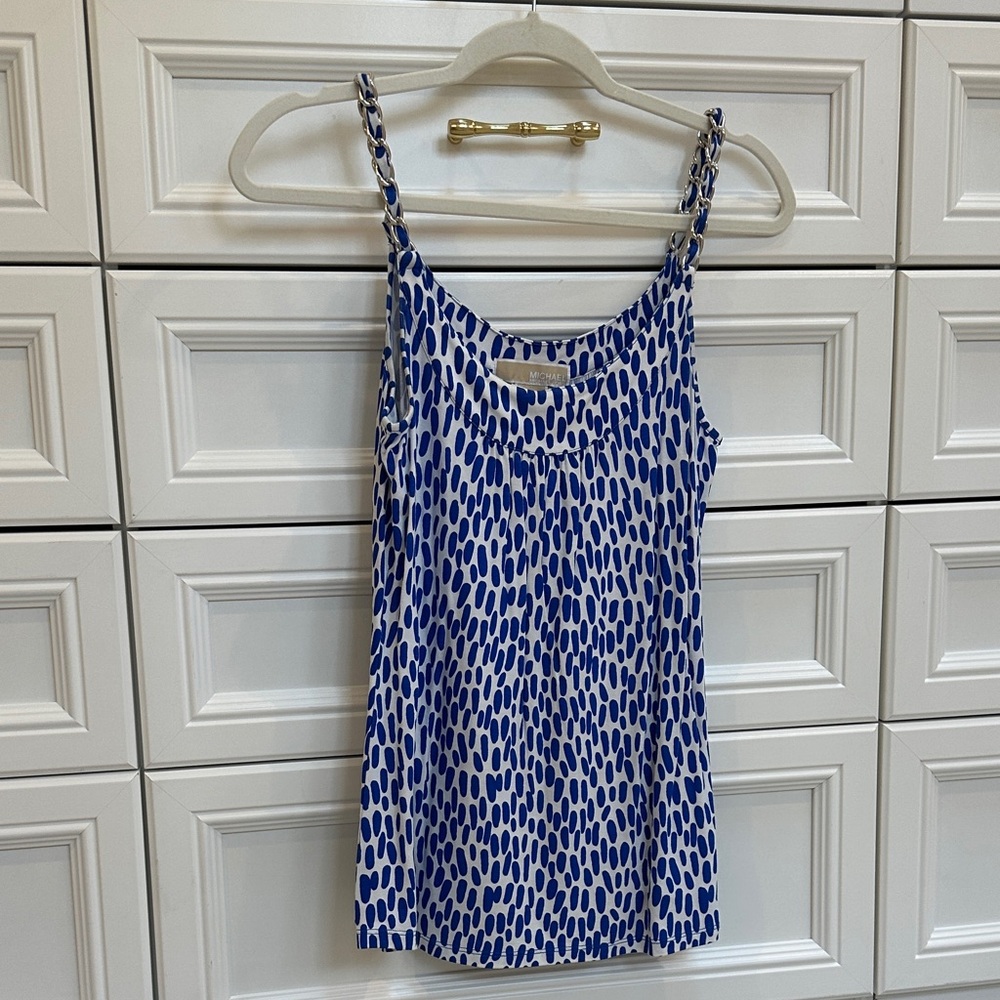 Michael Kors Blue and White Tank Top